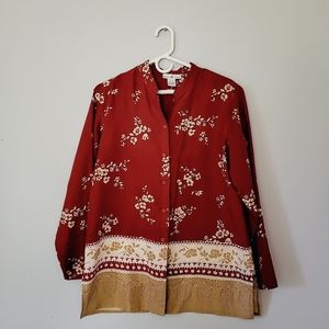 Anna and Frank 100% Silk Shirt Size L
